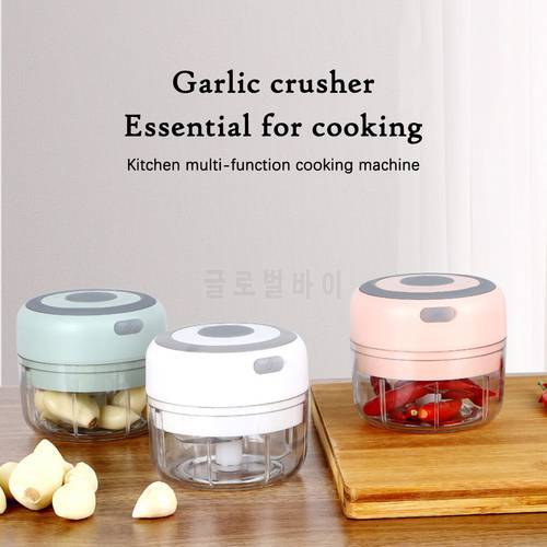 100/250ml Mini Electric Garlic Grinder Portable Food Press Mincer Seasoning Masher Spice Chopper Kitchen Accessories