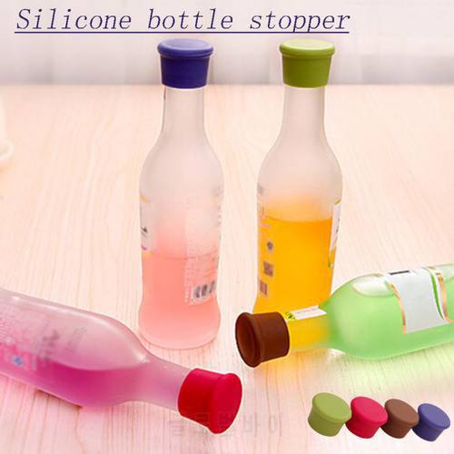 1/5pcs Silicone Bottle Cap Juice Drink Beer Wine Seal Wine Bottle Cap Food Grade Random Color Multipurpose For Home Kitchen Bar