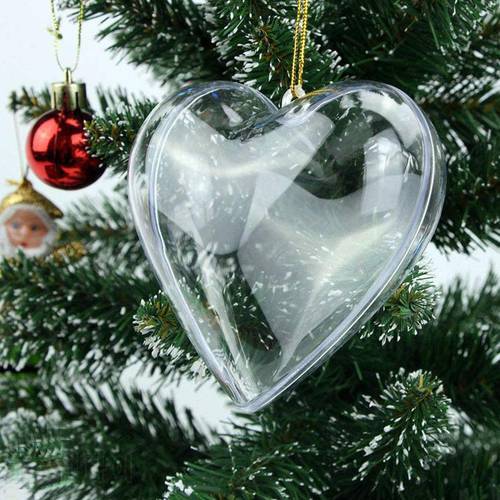 5pcs Heart Shape Transparent Plastic Ball Clear Plastic Heart Wedding Decoration Craft For Christmas Baubles Shape Ball Q6A9