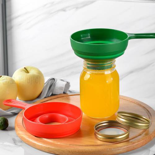 PP Plastic Folding Telescopic Funnel For Wide Mouth And Jars Kitchen Tools Food Silicone Grade Jam Spice Large Canned Funnel