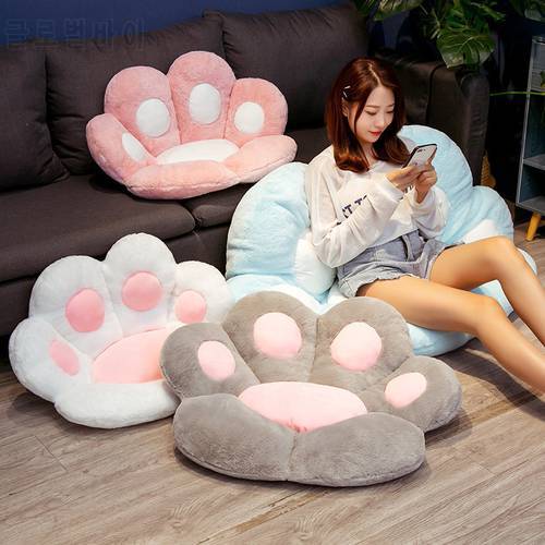 Cute Armchair Seat Massage Cat Paw Cushion for Office Dinning Chair Desk Backrest Pillow Home Sofa Indoor Floor Winter Gift