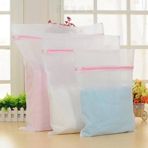 1PC Laundry Wash Bags 3 Sizes Zippered Not Deformed Mesh Bag Clothes Socks Underwear Sweater Knitted Protection Bag Home Supply