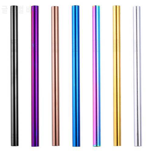 Colored Stainless Steel Straw Reusable Metal Drinking Straws Eco Friendly Tea Milkshake Tube Straw Party Bar Accessories