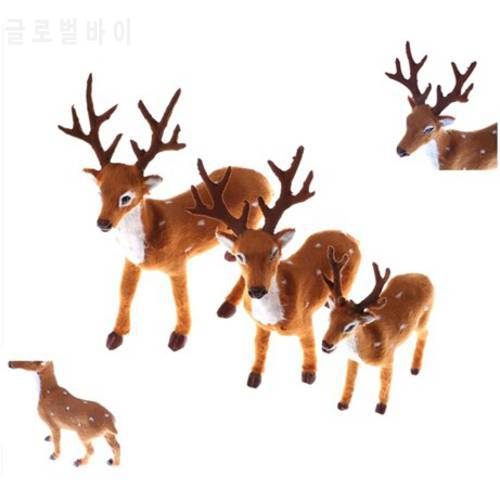 Christmas Elk Plush Reindeer Christmas Decoration Simulation Christmas Deer Fairy Garden Miniatures Props