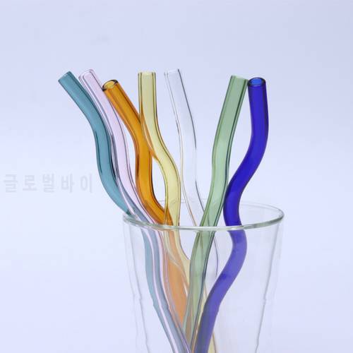 8*200mm Clear Glass Straws for Smoothies Cocktails Drinking Straws Healthy Reusable Eco Friendly Straws