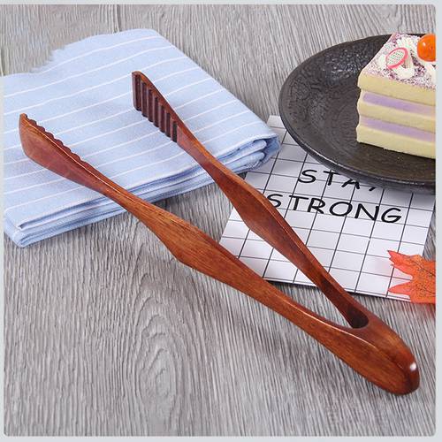 1Pc Bamboo Cooking Kitchen Tongs Food BBQ Tool Salad Bacon Steak Bread Cake Wooden Clip Home Kitchen Utensil