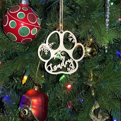 Personalized Your Dog&39s Name , Custom Dog Paw Christmas Ornament - Laser Engraved name place card,Christmas decor