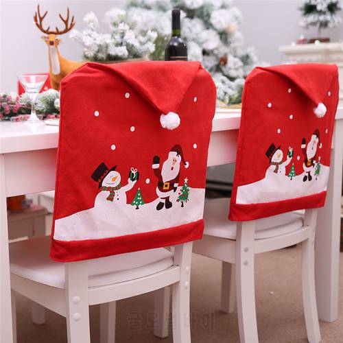 New Year 2023 Santa Claus Hat Chair Cover 2022 Christmas Decorations for Home Table Christmas Ornaments Navidad Noel Xmas Gifts