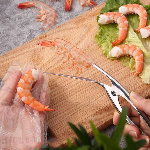 Portable stainless steel shrimp peeler kitchen utensils lobster fishing knife practical and convenient tools tableware gadget