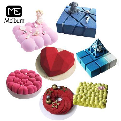 Meibum Cake Decorating Tools Non-Stick Food Grade Silicone Mold Mousse Baking Mould Multiple Types Party Pastry Kitchen Bakeware