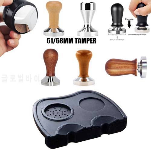 3 Angle Coffee Tamper 51mm 53mm 58mm 304 Stainless Steel Flat Coffee Tampers Tools With Double Coffee Mat Milk Pitcher