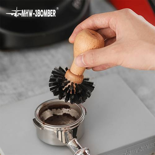 Coffee Protafilter Brush Coffee Grinder Machine Cleaning Brush Horse Hair Wood Dusting Brush Cleaning Coffee Tools For Barista