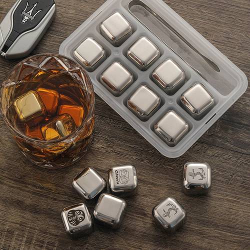 Ice Cubes 2021 Reusable Chilling Stones for Whiskey Wine Keep Your Drink Cold Longer SGS Test Pass Summer Stainless Steel