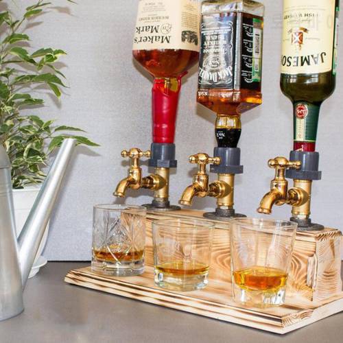 Father&39s Day Wooden Faucet Drinker Liquor Alcohol Whiskey Barware Wood Dispenser Kitchen Tools Creative Portable Beer Dispenser