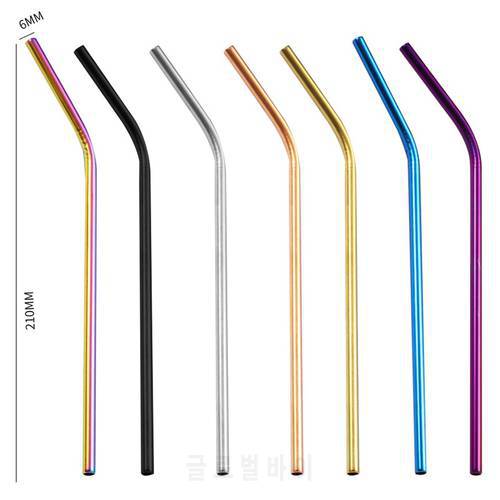 Long 304 Stainless Steel Straws Reusable Straight Bend Straws For Smoothies Metal Coffee Milk Tea Cocktail Drinking Straws