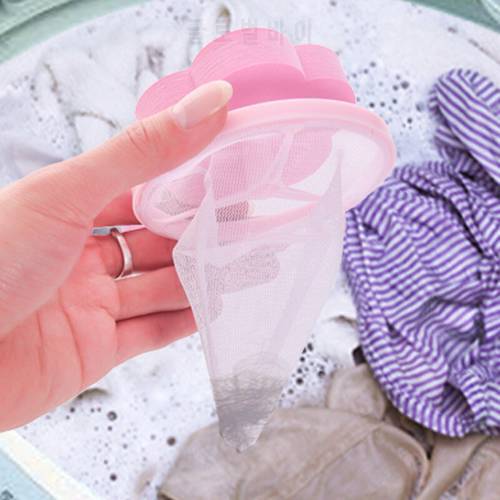 Washing Machine Hair Removal Catcher Flower Shaped Filter Mesh Bag Hair Crumbs Thread Debris Collector For Fluffy Pet Owners