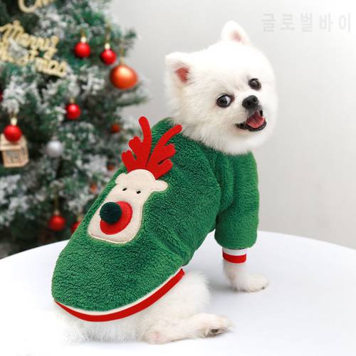 Christmas Pet Warm Dog Winter Clothes Coat Hoodies Fleece Pet Dogs Costume for Bulldog Chihuahua Puppy Clothes Ropa Para Perro