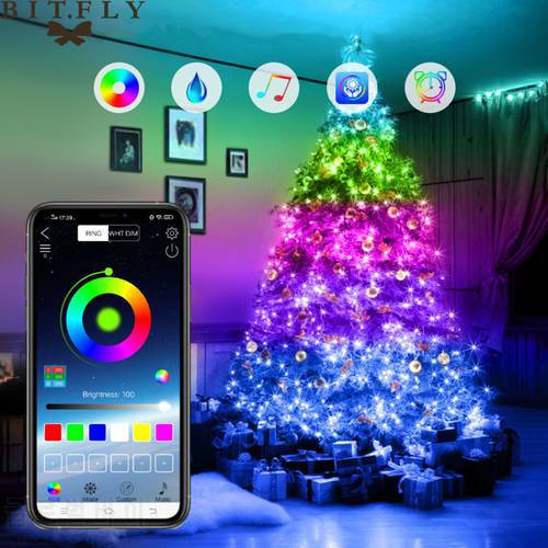 5/10/20M LED Bluetooth String Light Christmas Tree Decoration Remote Control USB Wedding Navidad Garland Curtain Lamp Fairy Home