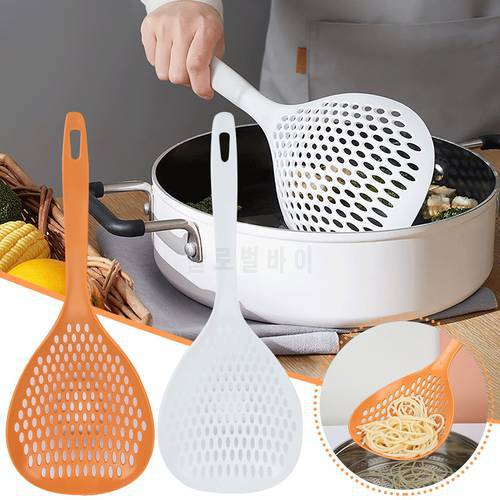 1pc Kitchen Nylon Soup Spoon Ladle Anti-scald Skimmer Strainer Long Handle Noodle Dumplings Spoon Household Kitchen Accessories