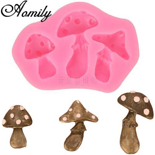 Aomily Mushroom Silicone Mold Cake Molds Fondant Molds Sugar Craft Chocolate Moulds Tools Cake Decorating Baking Accessories