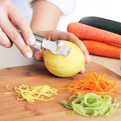 1PC New Lemon Peeler Lime Orange Fruit Citrus Zester Peeler Kitchen Craft Stainless Steel Household Kitchen Tools Supplies