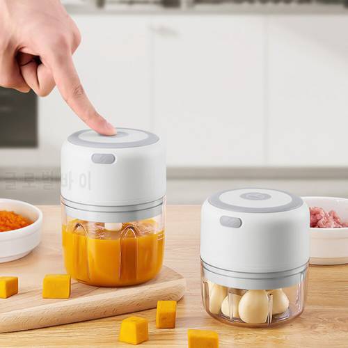 Cordless Portable Electric Mini Garlic Crusher Masher USB Charging Food Onion Chopper Vegetable Cutter Kitchen Accessory Gadgets