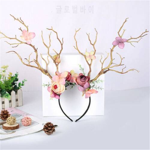 Hot Sale Women Christmas Decorative Hairband Party Tree Branch Flowers Hair Hoop for Adults, Girls