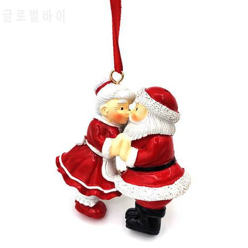 Resin Kissing Santa & Mrs. Claus Christmas Ornament Xmas Tree Bauble Hanging
