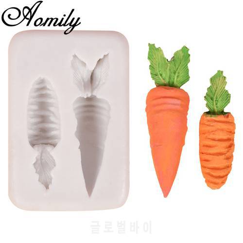 Aomily 2 Holes Carrot Shaped Silicone Molds Handmade Fondant Cake Mold Sugar Craft Chocolate Moulds Tools Ice Block Soap Mould
