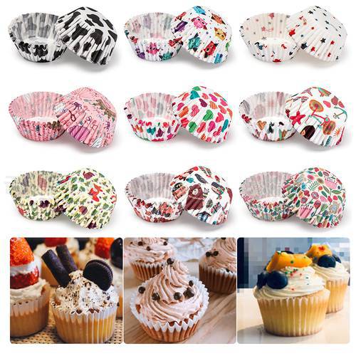 100PCS DIY Muffin Cup Baking Mold Grease-proof Cake Paper Cups Cupcake Party Supplies Home Kitchen Bakeware Pastry Tools