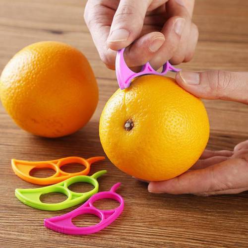 Orange Peelers Useful Plastic Orange Barkers Lemon Fruit Slicer Fruit Stripper Peeler Opener Citrus Knife Kitchen Accessories
