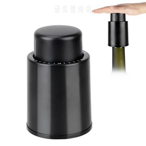 2021 New Fashion Household Black Wine Vacuum Preservation Stopper Seal Bottle Bar Sealant Restaurant Tool Pump Kitchen Tool