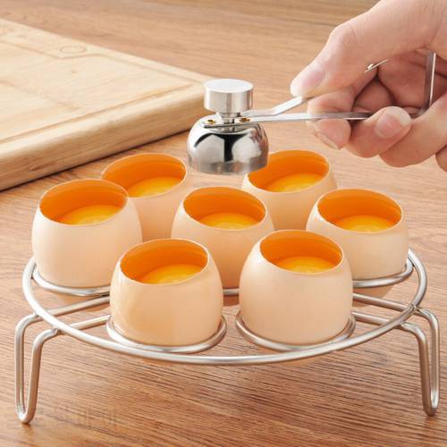 Stainless Steel 304 Egg Opener Whisk Egg Stiring Tool Baking Kitchen Supplies Eggshell Cutter Steamed Egg Rack