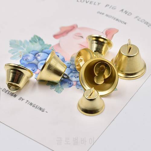 10-50mm Gold Plated Bells Ornaments Trumpet Mini Jingle Bells Christmas Decor DIY Handmade Crafts For Family Christmas Parties