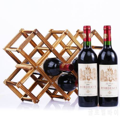 Collapsible Wooden Wine Racks Bottle Cabinet Stand Organizer Storage For Retro Display Cabinet 3/5/6/10 Bottles Rack