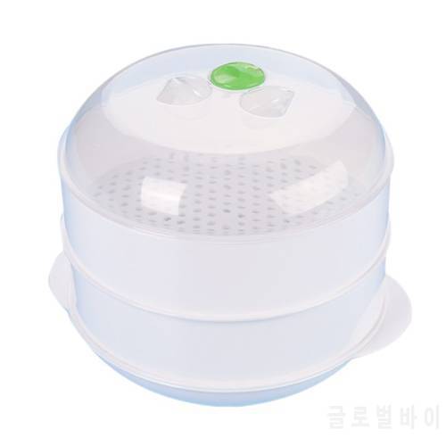 Double plastic steamer microwave oven round steamer
