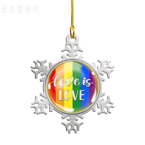 For LGBT Christmas Hanging Rainbow Christmas Trees Pendant Rainbow Ornaments Holiday Atmosphere Decor Colorful Props Gift