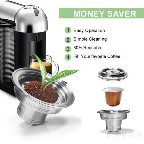 RECAFIMIL Adapter for Nepresso Vertuo Maker wirth Original Coffee Capsule Stainless Steel Holder Reusable Kitchen Tool