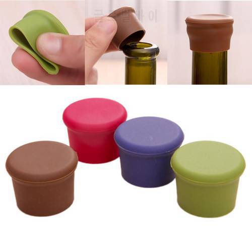 1 Pc Reusable Wine Beer Cover Bottle Cap Silicone Stopper Beverage For Home Bar Stopper Cover Kitchen Barware dropshipping