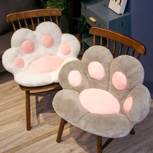Cat Paw Cushion Backrest Chair Cushion Soft Lumbar Pad Plush Throw Pillow for Office Bedroom Dining Chair Back Rest Cat Pillows