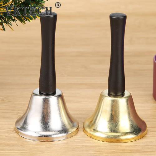 Metal Christmas Hand Bell Xmas New Year Santa Claus Party Celebrate Rattle Tools Decoration Supplies
