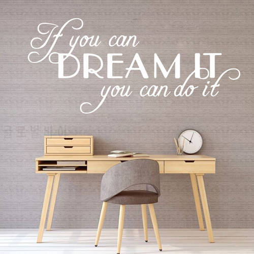 Home Decor Accessories Great Inspirational Quotes Dream Phrases Wall Stickers, If You Can Dream, You Can Make Vinyl Stickers