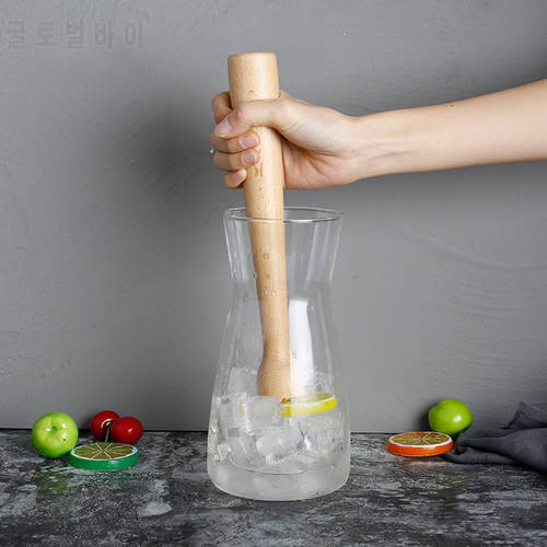 Wooden Cocktail Blender Wooden Ice Crusher Wooden Mojito Mud Stick Tool Cocktail Mud Machine Grinder Kitchen Tool New