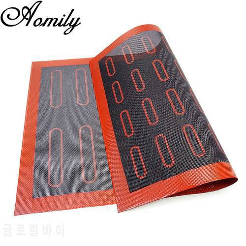 Aomily Silicone 30x40cm Double Sided Printing Baking Mat Non Stick Pastry Oven Cake Baking Perforated Sheet Liner Pastry Mat
