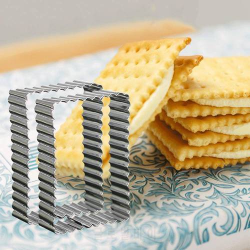 1PCS DIY Frame Wreath Cookie Cutter Steel Fluted Rectangle Shortbread Cookie And Biscuit Cutters Cake Mold