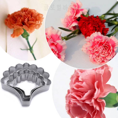 3 pcs/set Carnation Petals Cutter Sets Stainless Steel Cookie Fondant Cake Decorating Tools