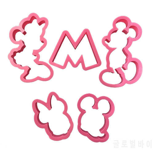 New 5Pcs Cake Tools Animal Mouse Cookie Cutter Set Christmas Biscuit Stamp Fondant Fudge Mould Kitchen Baking Chocolates Spring