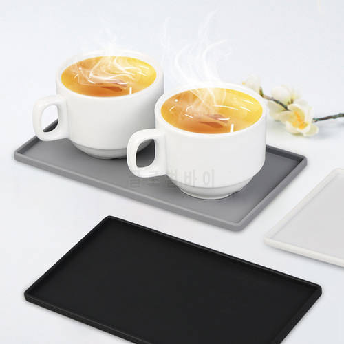 1pc Silicone Plastic Flat Tray Square Anti-slip Twistable Stand Mobile Holder Bathroom Soap Drain Tray Coffee Tea Cutlery Holder