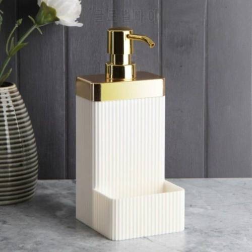 1 Pcs White Gold Liquid Soap Dispenser Stylish Decorative Design For Home Office Modern Bathroom Accessories Made In Turkey