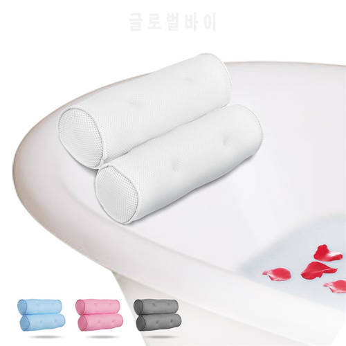 Breathable 3D Mesh Spa Bath Pillow with Suction Cups Bathtub Cushion Neck Support Spa Pillow for Home Hot Tub Bathroom Accersory